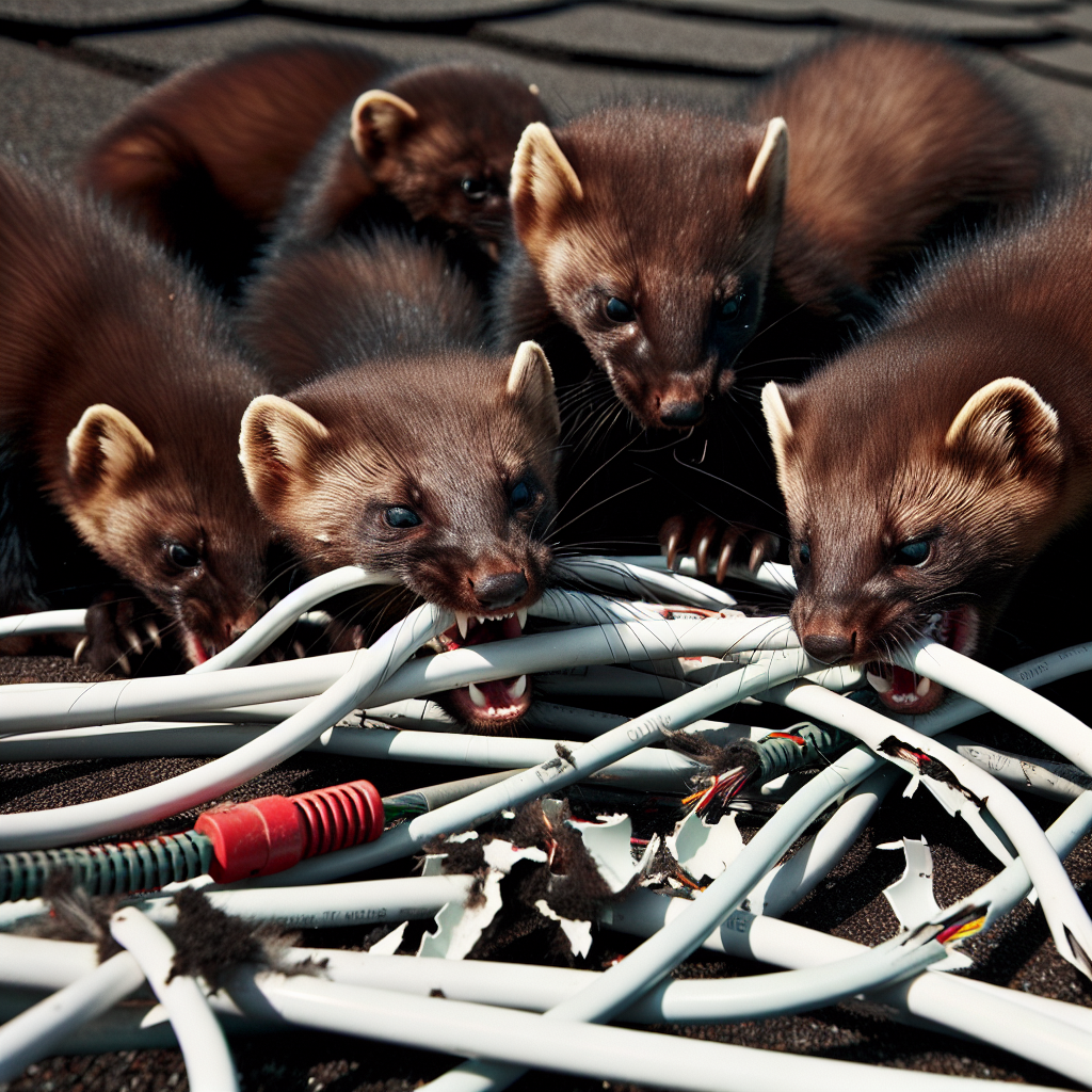 Czy kuna może przegryźć kable na dachu?